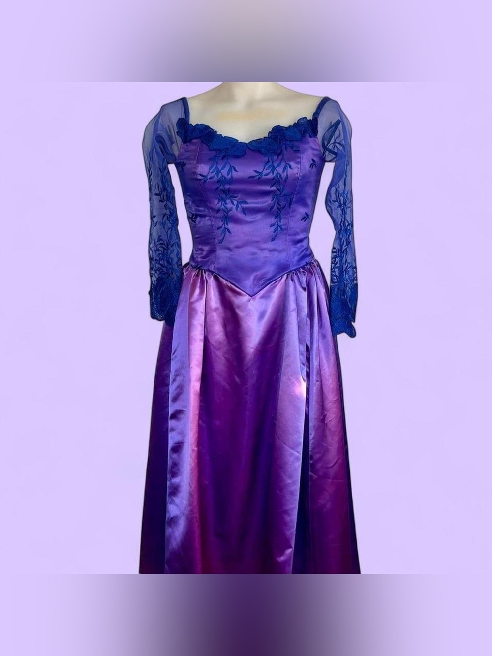 Royal blue & purple one of one off the shoulder fairy princess dress